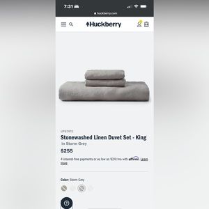 Upstate King 100% linen duvet cover set